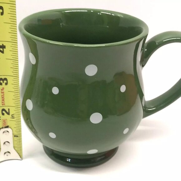 Set of 2 Temp-tations By Tara Green and Red Polka Dot Mug 16 oz Cup New No Box - Picture 5 of 7